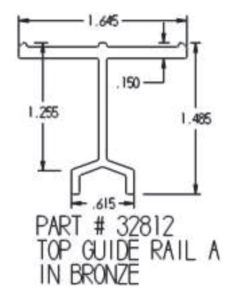 Lift & Slide Top Guide Rail Dimesnions