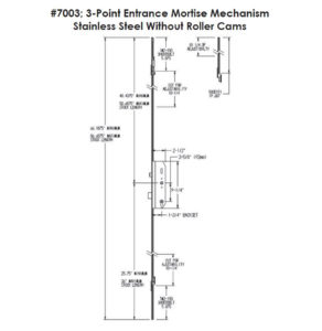 #7003 3-Point Entrance Mortise Mechanism Dimensions