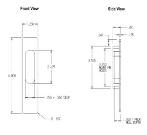 Exterior Pull - Dimensions