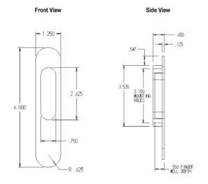 Exterior Pull - Dimensions