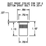 #3014 Dustproof Shoot Bolt Strike - Dimensions