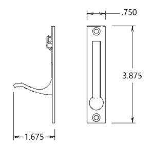 #317 Sliding Door Edge Pull Dimensions
