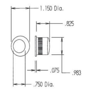 #525 Sliding Door Finger Edge Pull Dimensions